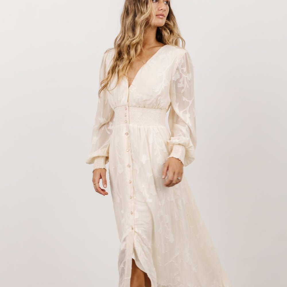 Mayfair High Low Maxi Dress | Vintage Cream - M